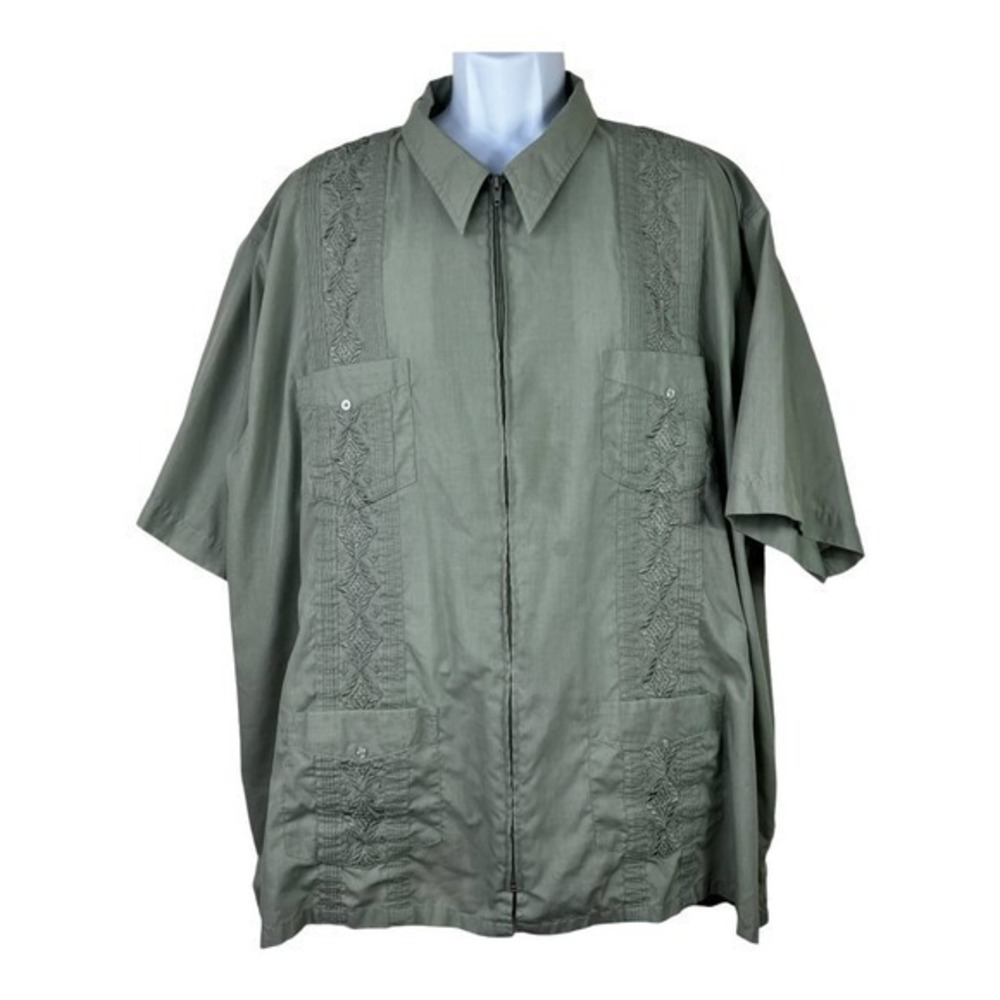 Haband GuayaBera Men Hawaaian Shirt short Sleeve size 4X